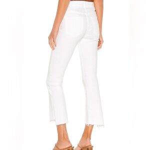 Mother Insider Crop Step Fray Ankle Jeans in White - Size 29